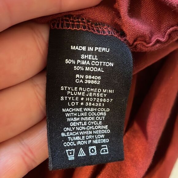 Theory Ruched Mini Dress Cider Red Fitted Bodycon S - Picture 7 of 10